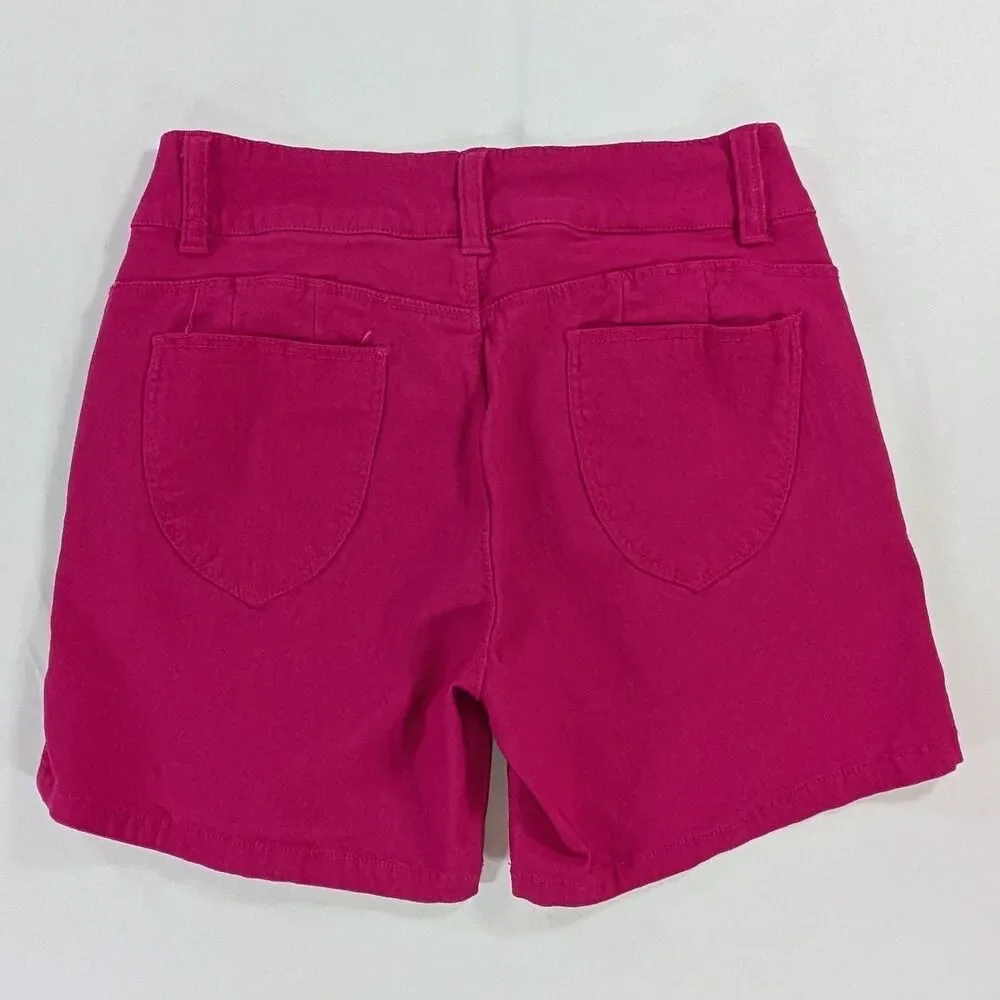Sabrina Lauren Womens stretch front zipper and button Bermuda Shorts Sz 6
